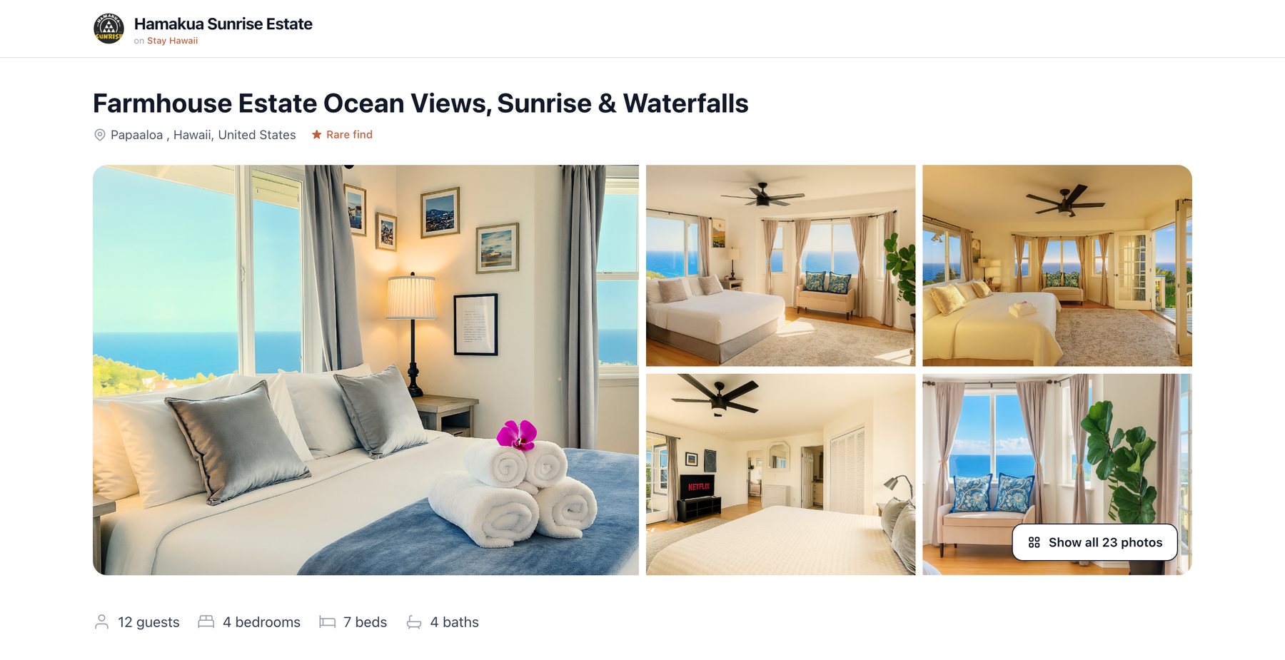 A live Stay Hawaii booking page with the host's own photos and listing details